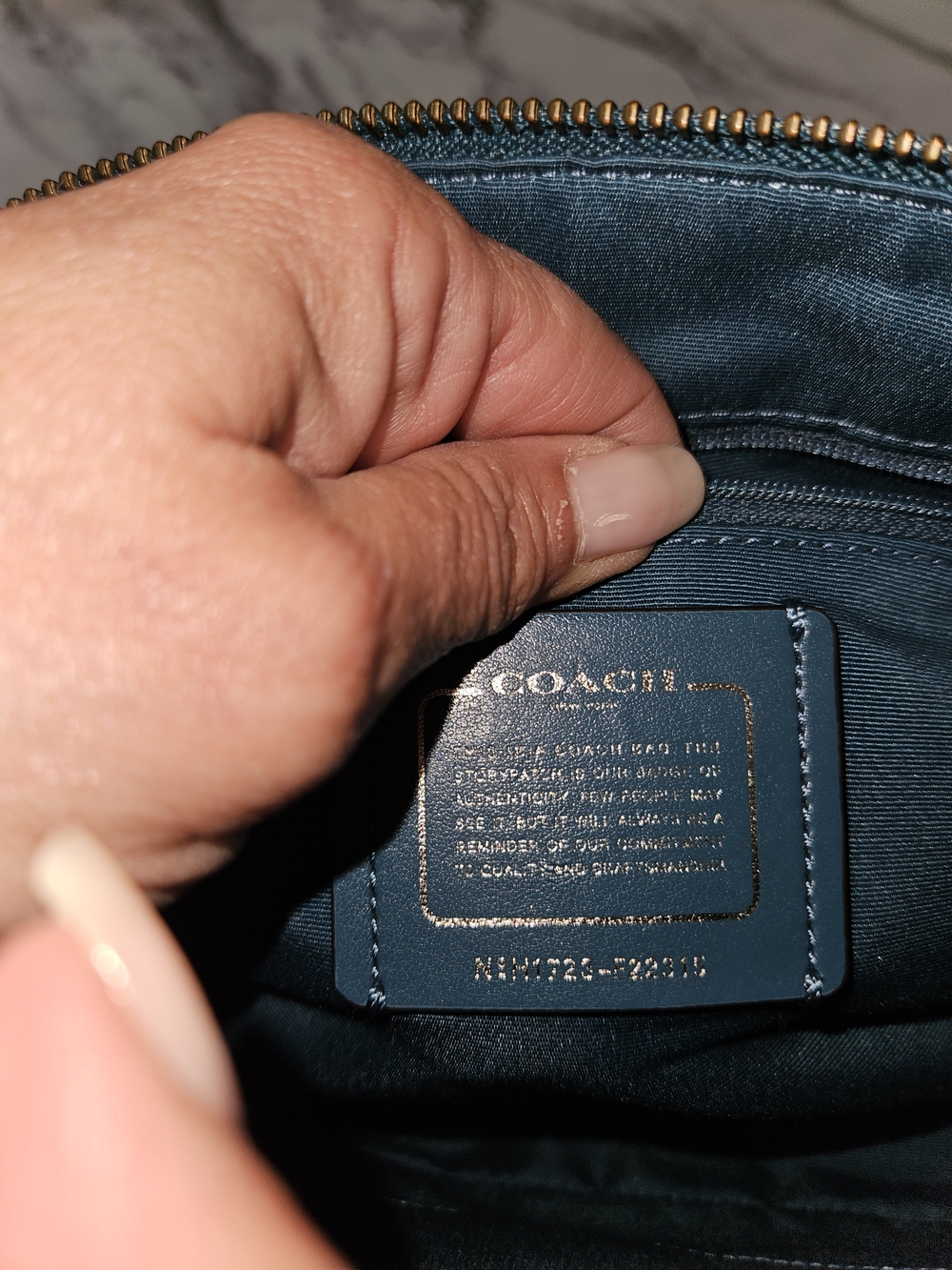 Coach Blue Metallic Mini Satchel with Removable Strap - Picture 8 of 9